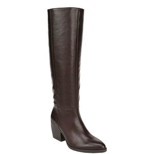 Naturalizer Womens Fae Wide Calf High Shaft Leather Boots 11 M Chocolate